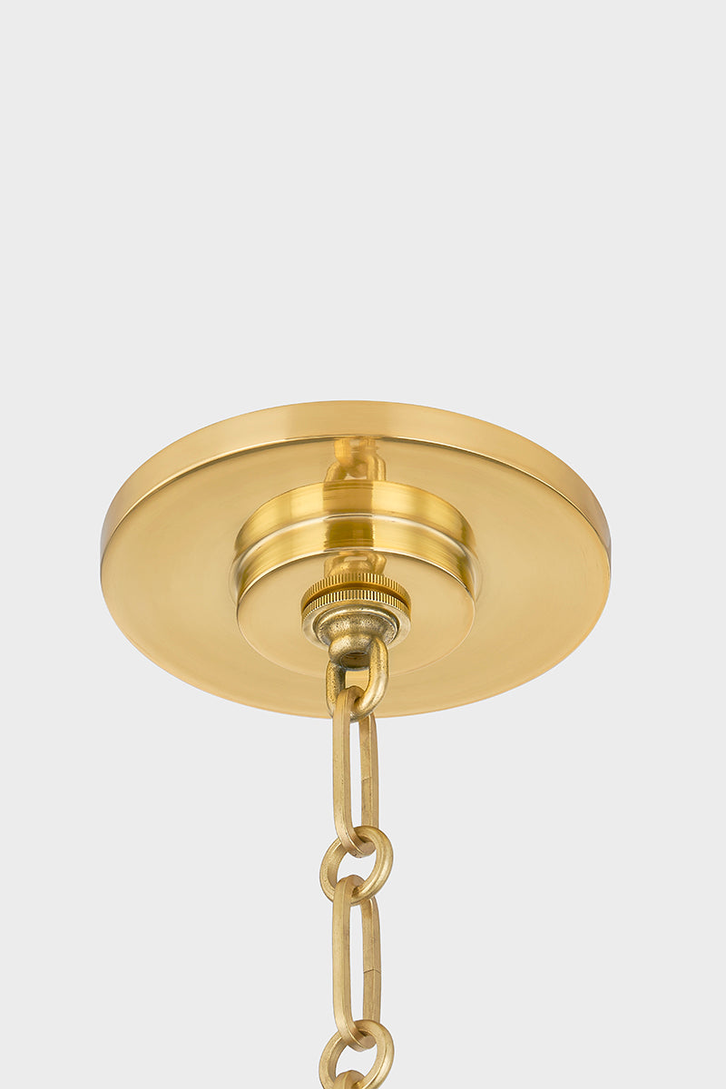 Hudson Valley Bronson Pendant Aged Brass/White Plaster detail view 4