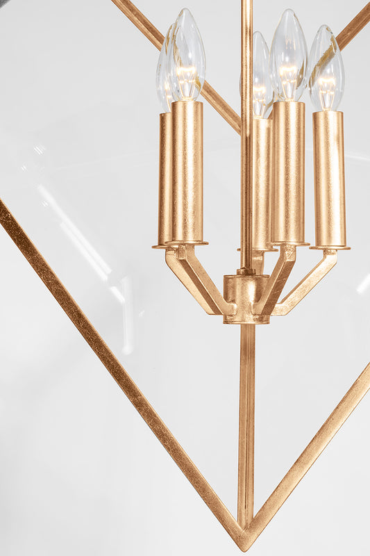 Hudson Valley Brookfield 5-Light Lantern in Vintage Gold Leaf, room setting 1