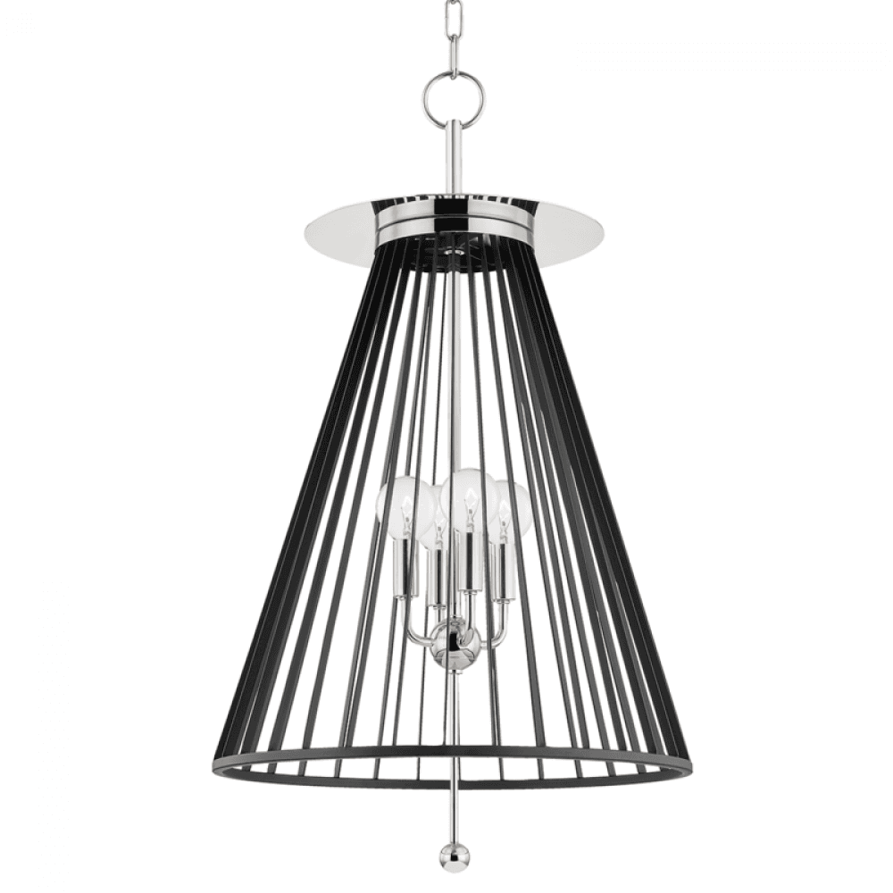 Hudson Valley Cagney Pendant Polished Nickel, Black