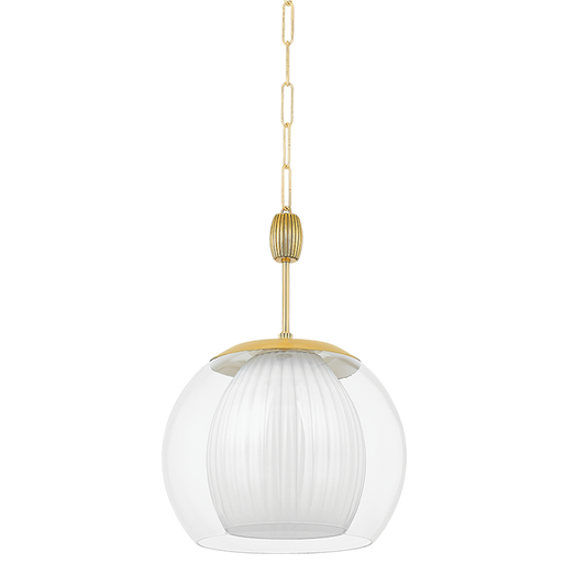 Hudson Valley Clementon 17" Pendant Aged Brass