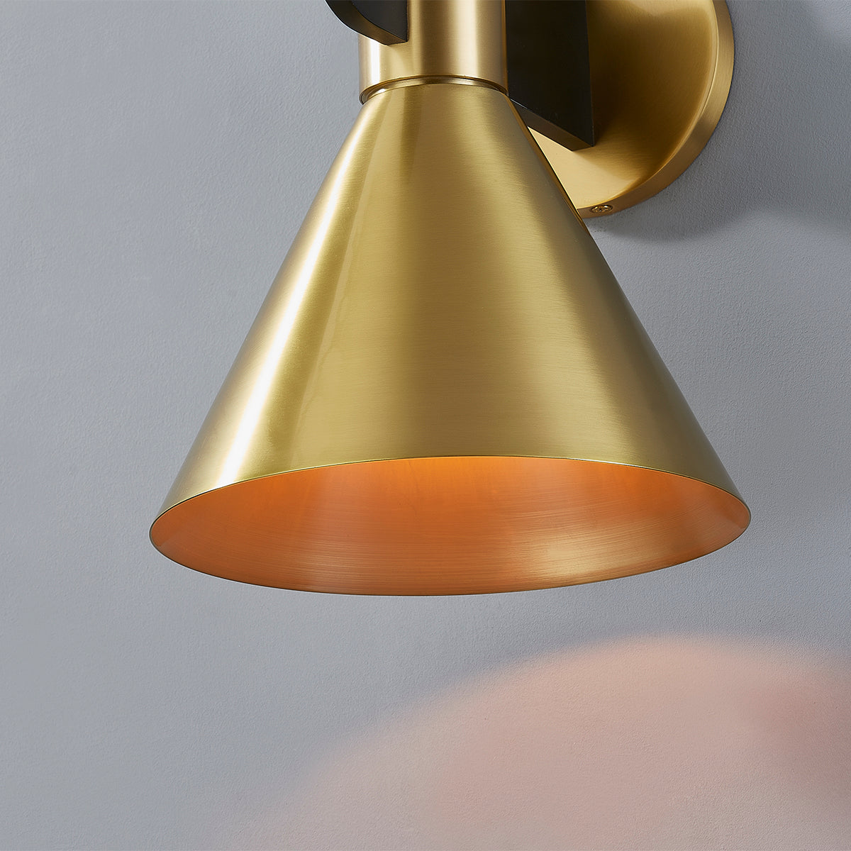Hudson Valley Cranston Wall Sconce in Aged Brass, alternate view 2