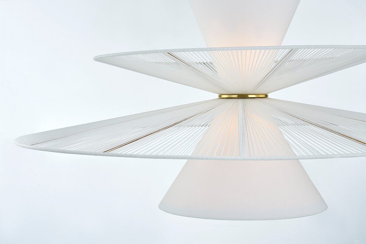Hudson Valley Esperance 2-Light Chandelier in Aged Brass, room setting 2