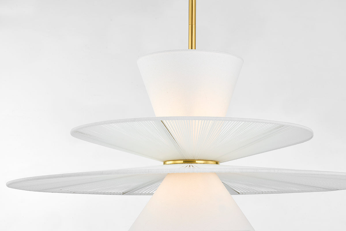Hudson Valley Esperance 2-Light Pendant in Aged Brass, room setting 2