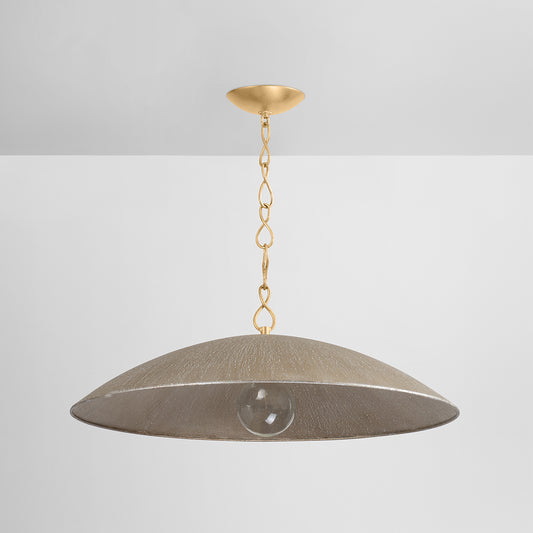 Hudson Valley Eve 32" Pendant Vintage Gold Leaf/Textured Warm Silver Leaf detail view 1