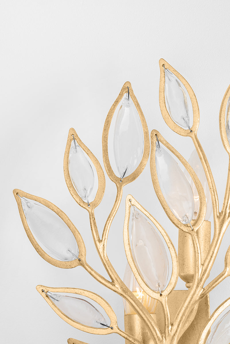 Hudson Valley Fairlee 2-Light Wall Sconce in Vintage Gold Leaf, room setting 3