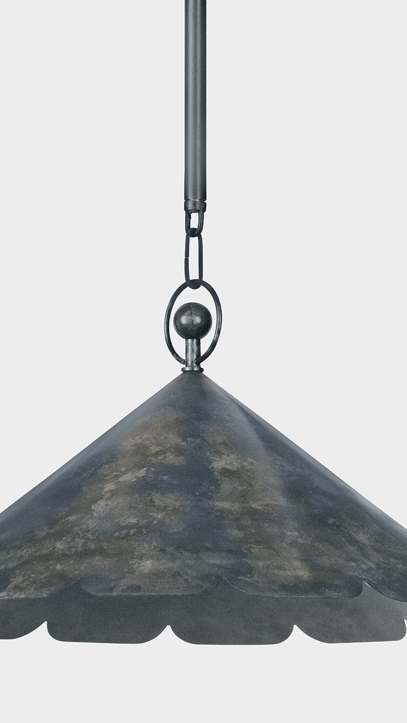 Hudson Valley Folly Beach 20.75" Pendant in Verdigris, room setting 3
