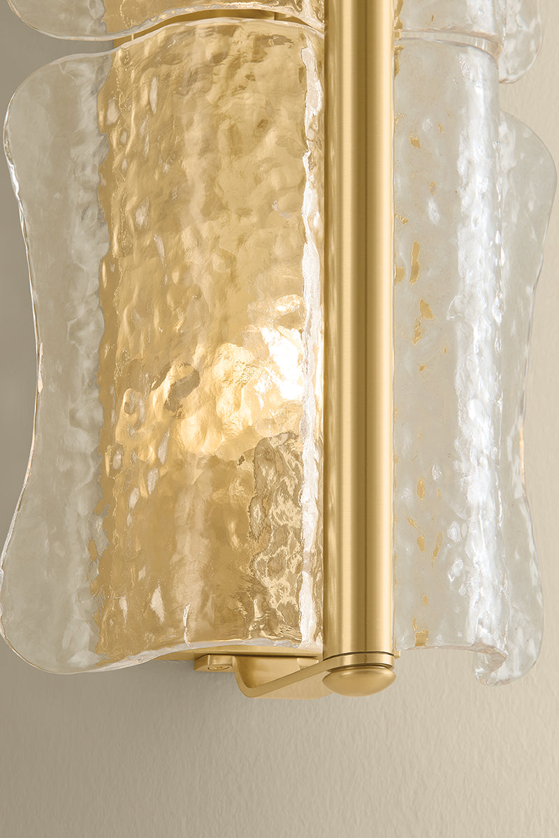 Hudson Valley Fosterdale 3-Light Wall Sconce in Aged Brass, room setting 6