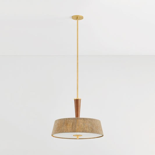 Hudson Valley George 22" 3-Light Pendant in Aged Brass, alternate view 1