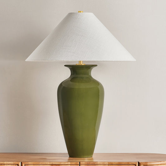 Hudson Valley Grassy Point Table Lamp in Aged Brass, alternate view 1