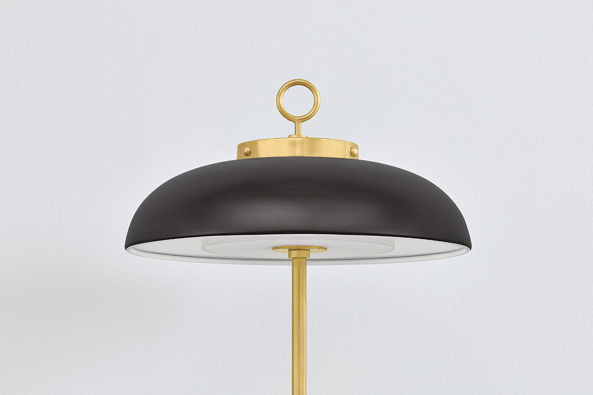 Hudson Valley Hector Table Lamp in Aged Brass / Distressed Bronze, room setting 3