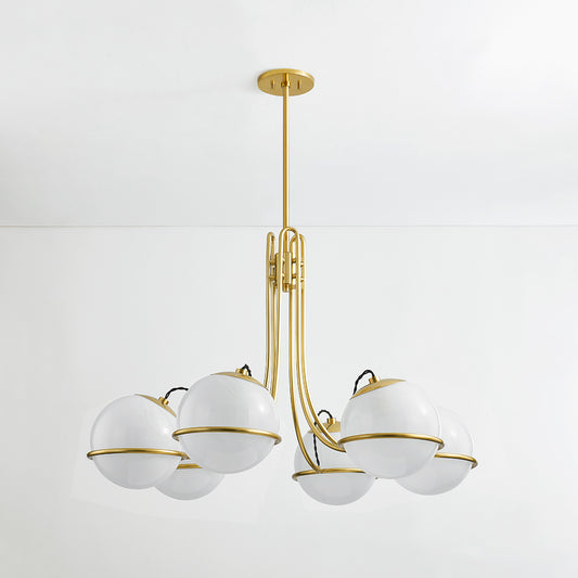 Hudson Valley Hingham 6-Light Chandelier in Aged Brass, alternate view 1
