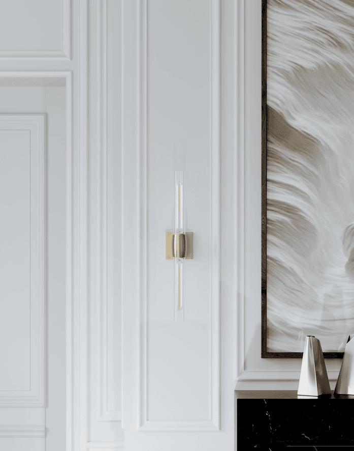 Hudson Valley Hogan Wall Sconce Aged Brass 4.5"W x 24.5"H