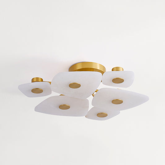 Hudson Valley Holmdel 6-Light Semi-Flush Mount Aged Brass detail view 1