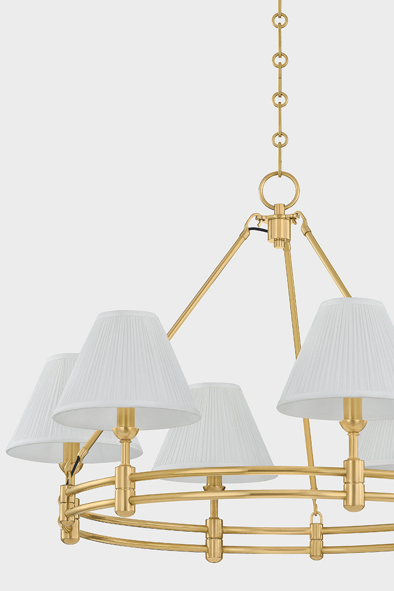 Hudson Valley Howard 6-Light Chandelier in Aged Brass, room setting 8