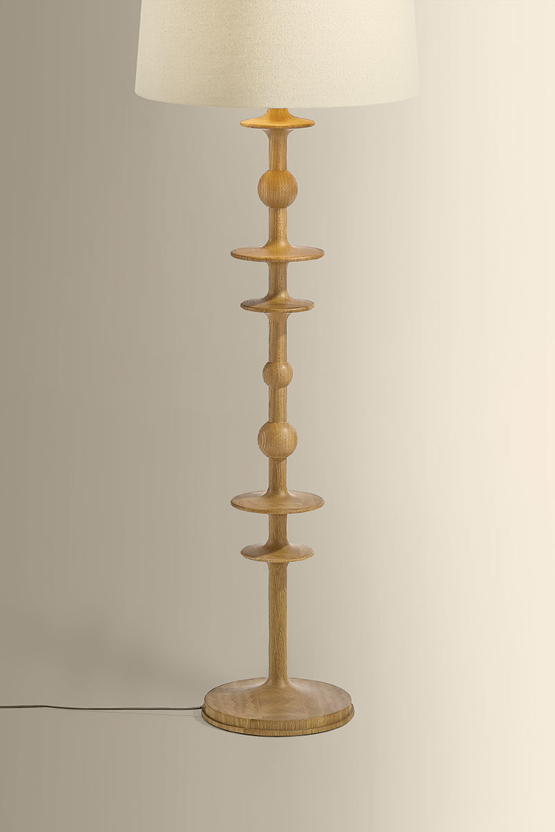 Hudson Valley Jefferson Heights Floor Lamp in Aged Brass, room setting 3