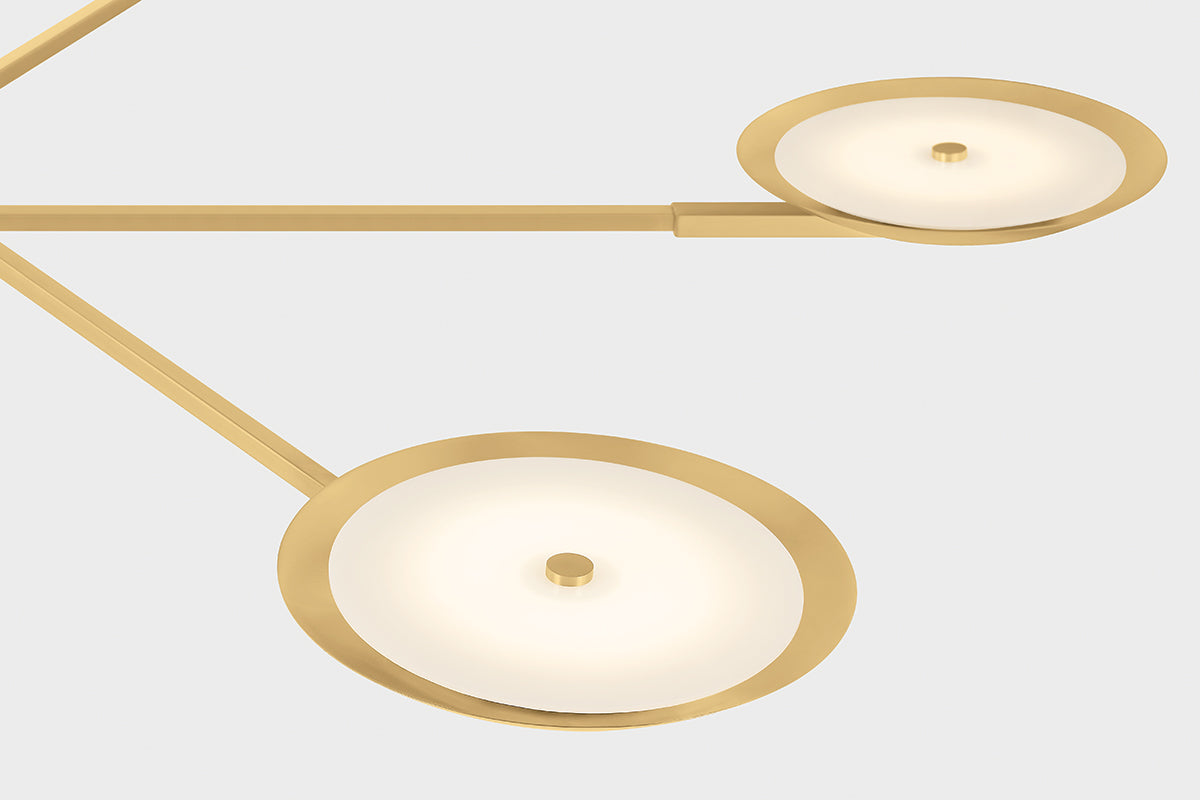 Hudson Valley Johnson Chandelier in Aged Brass, room setting 4
