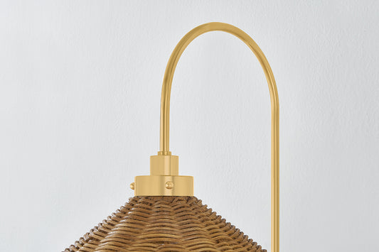 Hudson Valley Kensington Wall Sconce in Aged Brass, room setting 3