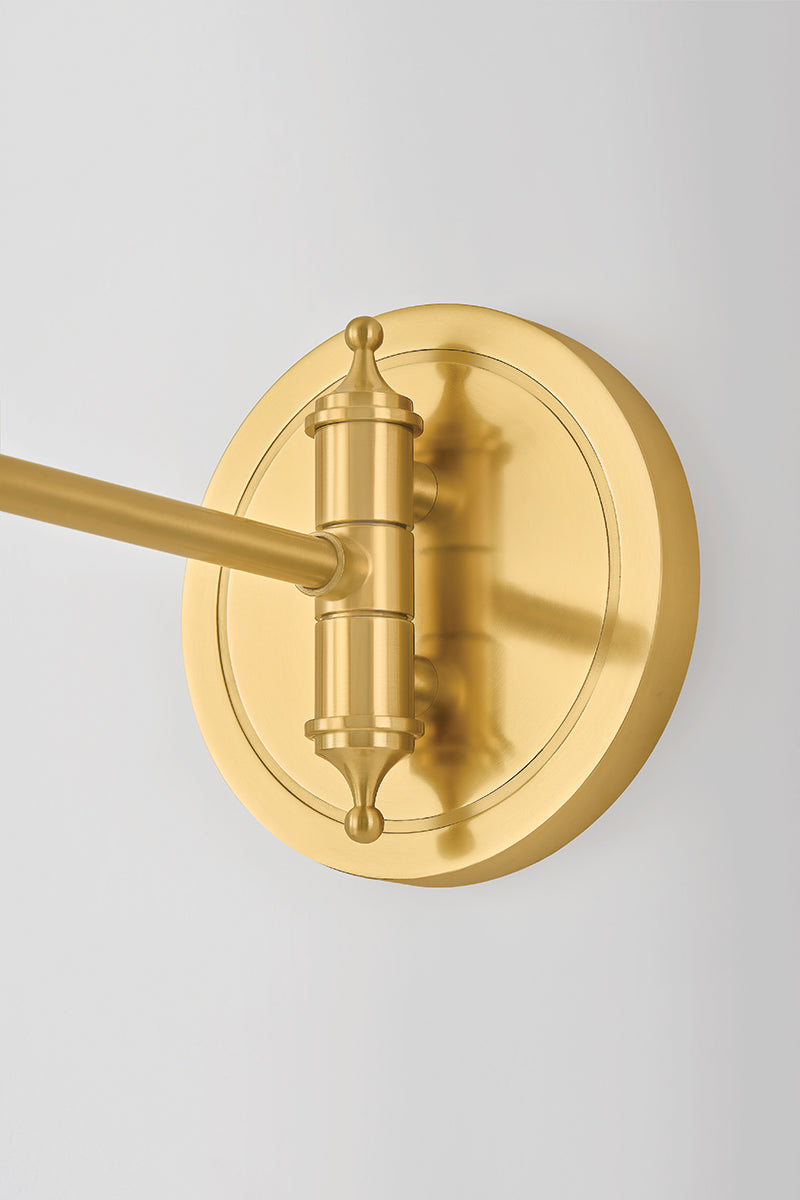 Hudson Valley Lithgow Wall Sconce Aged Brass detail view 5