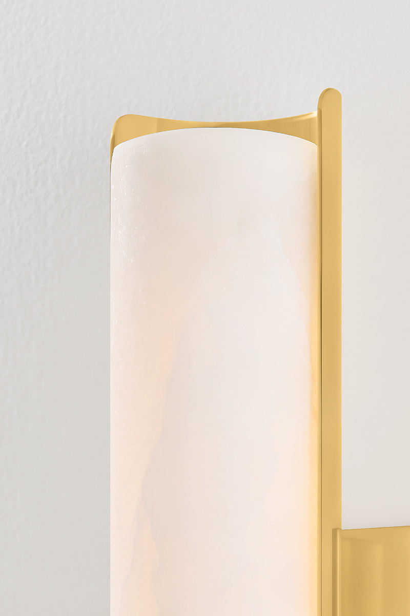 Hudson Valley Lucio 14.5" Tall Wall Sconce in Aged Brass, room setting 2