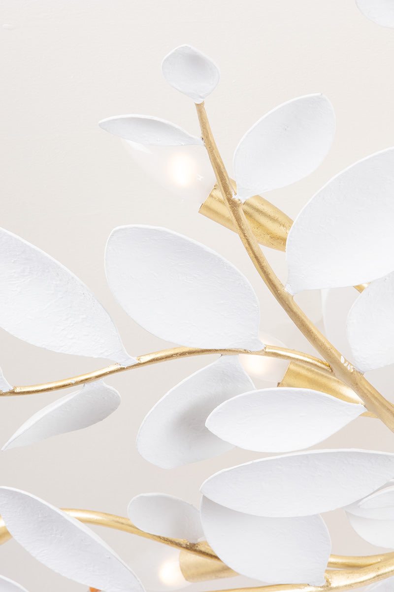 Hudson Valley Marabec 12-Light Semi-Flush Mount in Vintage Gold Leaf / White Plaster, room setting 4