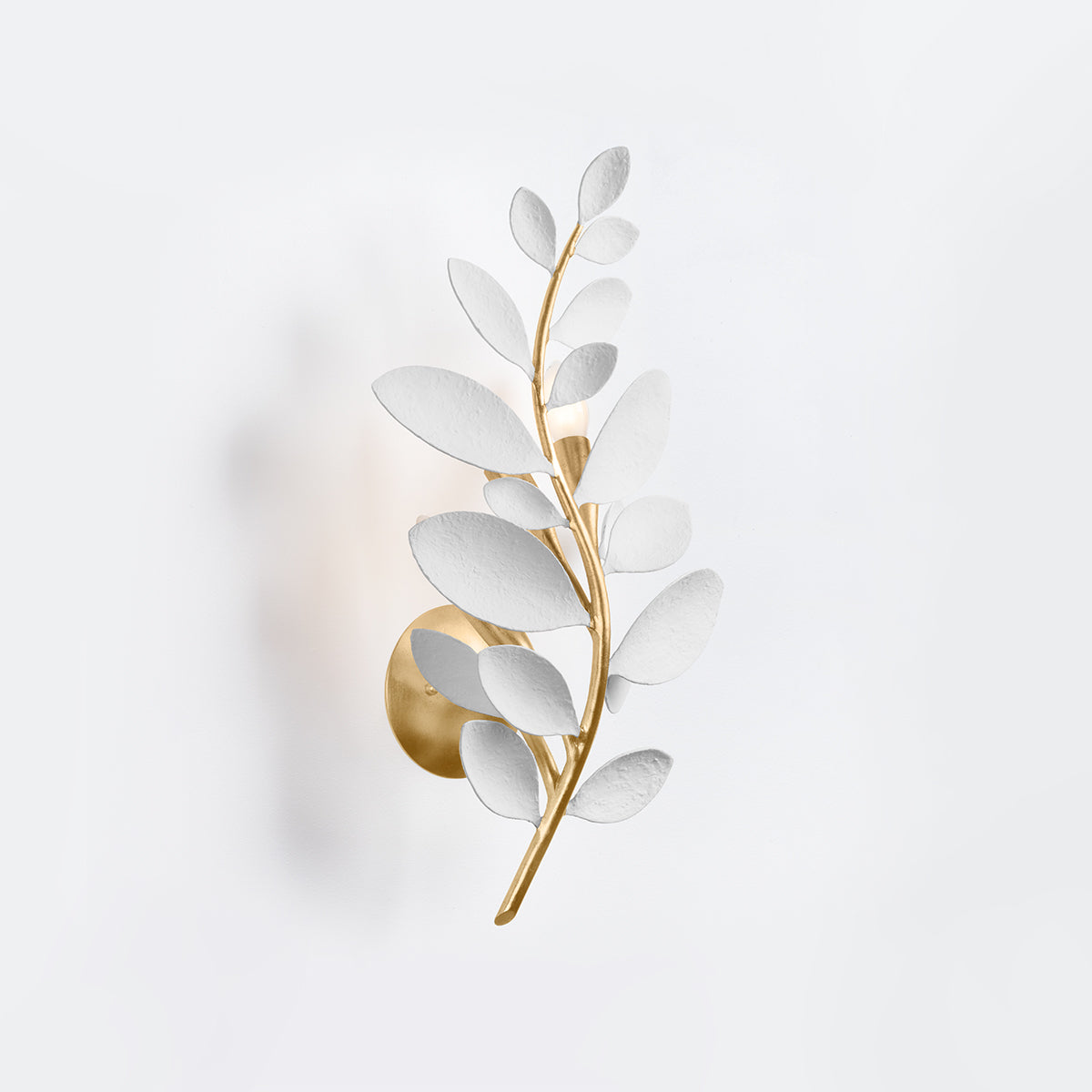 Hudson Valley Marabec 3-Light Wall Sconce Vintage Gold Leaf/White Plaster detail view 2