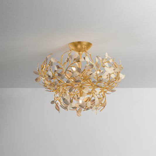 Hudson Valley Maybrook 4-Light Semi-Flush Mount in Vintage Gold Leaf, alternate view 1