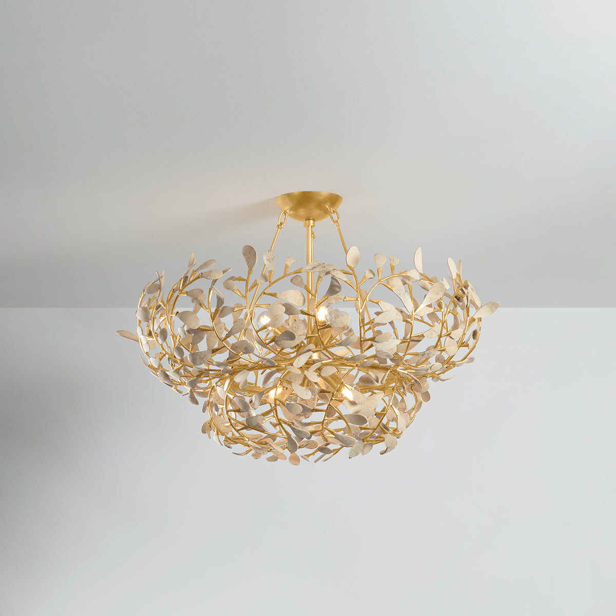 Hudson Valley Maybrook 6-Light Chandelier in Vintage Gold Leaf, alternate view 1