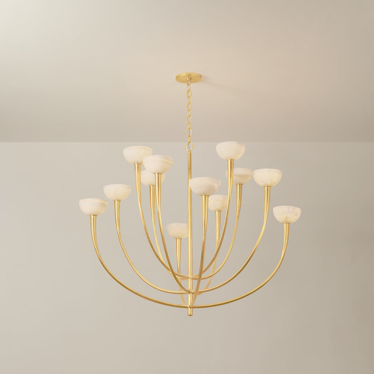Hudson Valley Maywood 12-Light Chandelier in Vintage Gold Leaf, alternate view 1