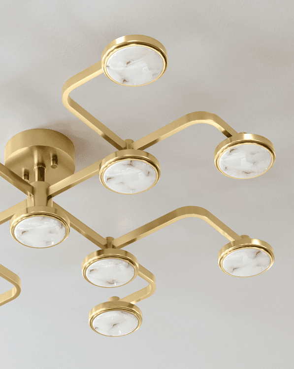 Hudson Valley Meander Chandelier Brass 43.25"W x 8.5"H