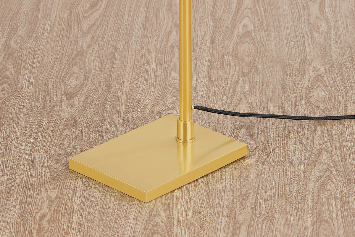 Hudson Valley Narragansett Floor Lamp in Aged Brass, room setting 2