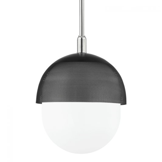 Hudson Valley Nyack Pendant Polished Nickel Black 19"W x 22"H