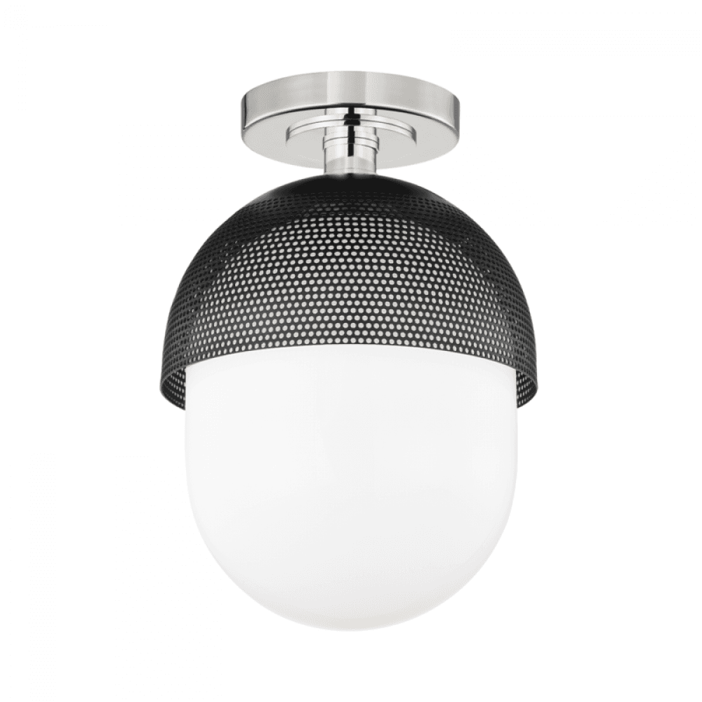 Hudson Valley Nyack Semi-Flush Mount Polished Nickel, Black