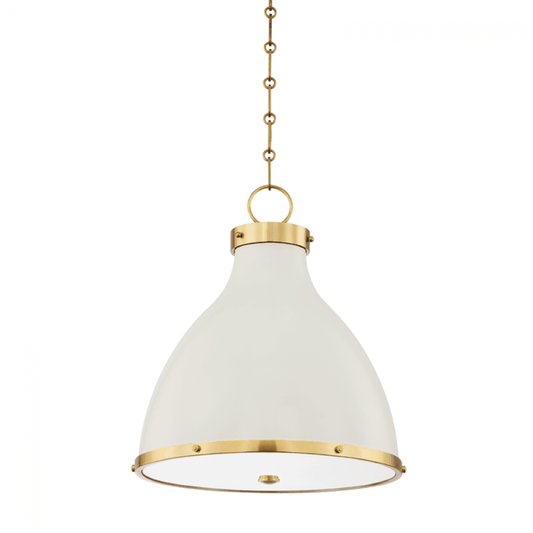 Hudson Valley Painted No. 3 Pendant Brass, Off-White