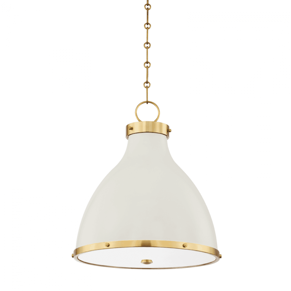 Hudson Valley Painted No. 3 Pendant Brass, Off-White