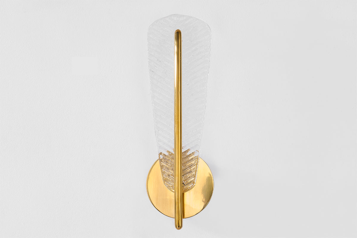 Hudson Valley Passaic Wall Sconce in Aged Brass, room setting 1