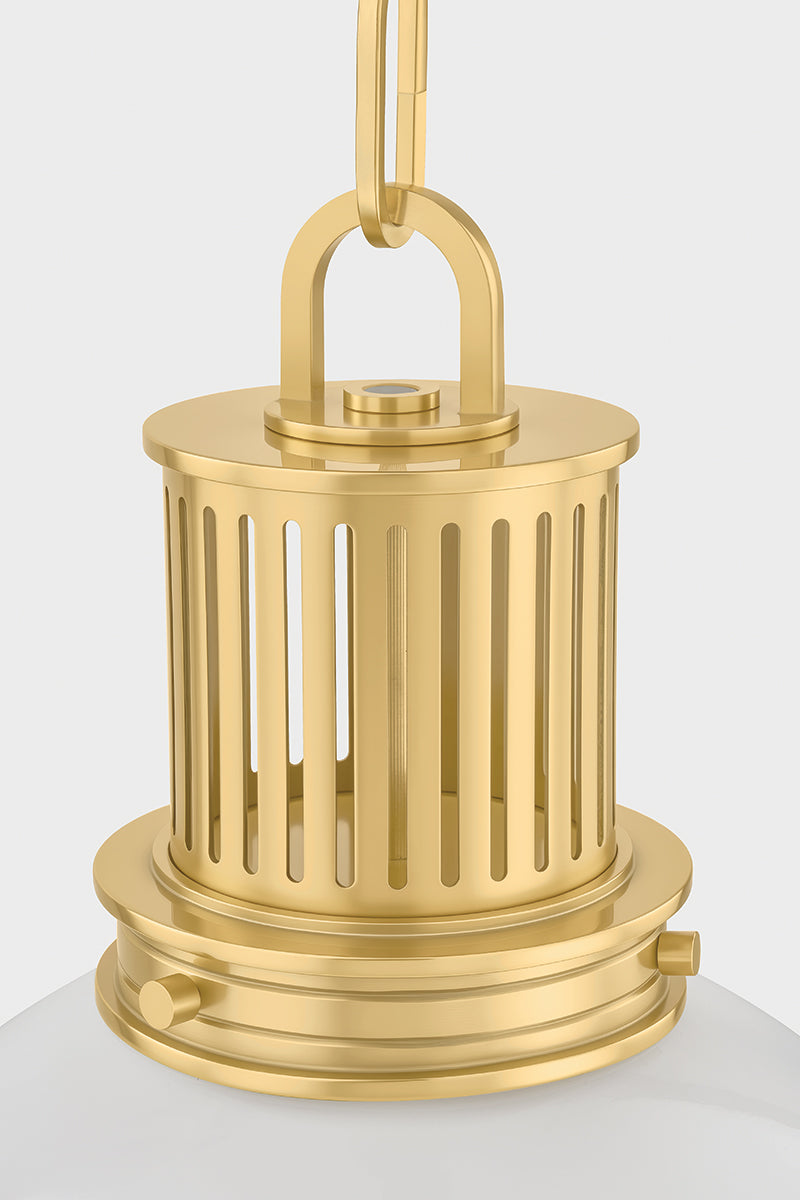 Hudson Valley Pinesbridge 10.5" Pendant in Aged Brass, room setting 2