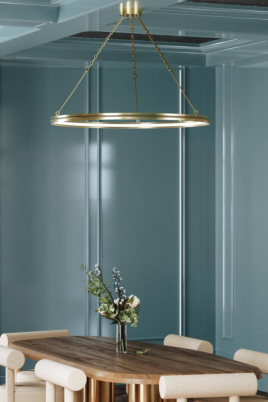 Hudson Valley Rosendale Chandelier Brass 42"W x 2.25"H