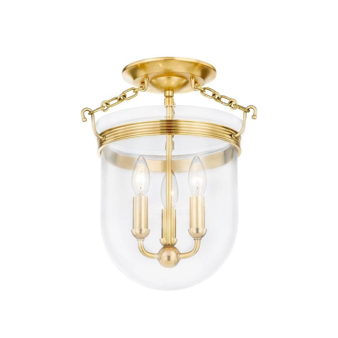 Hudson Valley Rousham Semi-Flush Mount Aged Brass