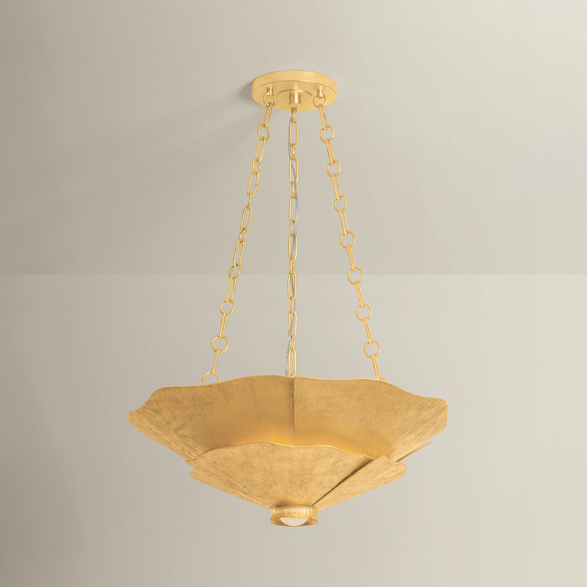 Hudson Valley Spring Valley 4-Light Pendant in Vintage Gold Leaf, alternate view 1