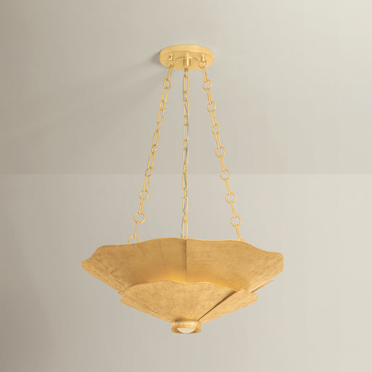 Hudson Valley Spring Valley 4-Light Pendant in Vintage Gold Leaf, alternate view 1