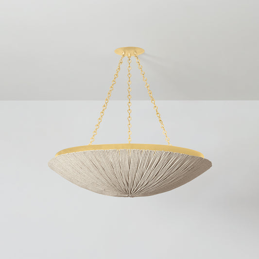 Hudson Valley Summerside 6-Light Pendant Vintage Gold Leaf detail view 1