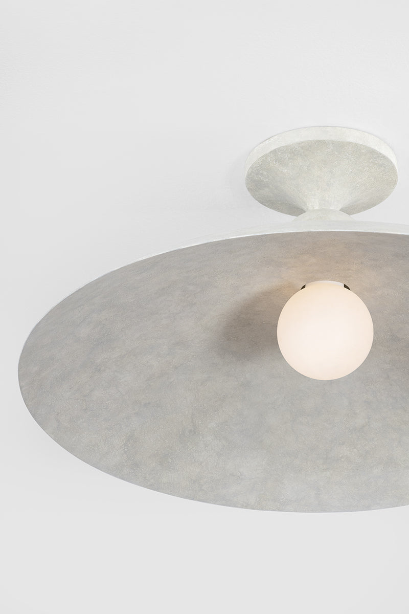 Hudson Valley Teelin Flush Mount in Limewash Plaster, room setting 5