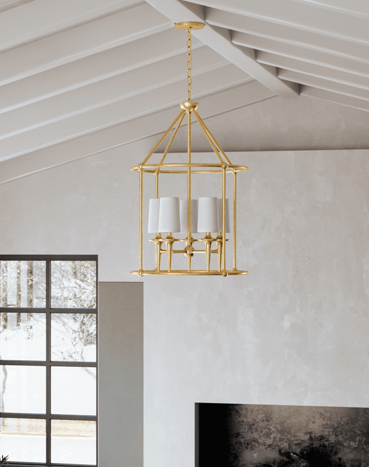 Hudson Valley Torch Chandelier Gold 25"W x 36.75"H