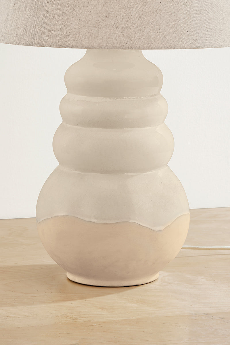 Hudson Valley Tybee Table Lamp in Aged Brass / Ceramic Elemental White, room setting 3