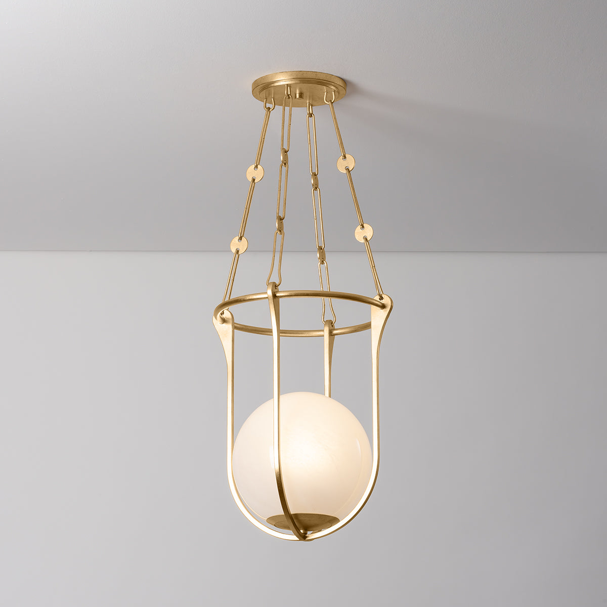 Hudson Valley Verbank 13.75" Lantern in Vintage Gold Leaf, alternate view 1