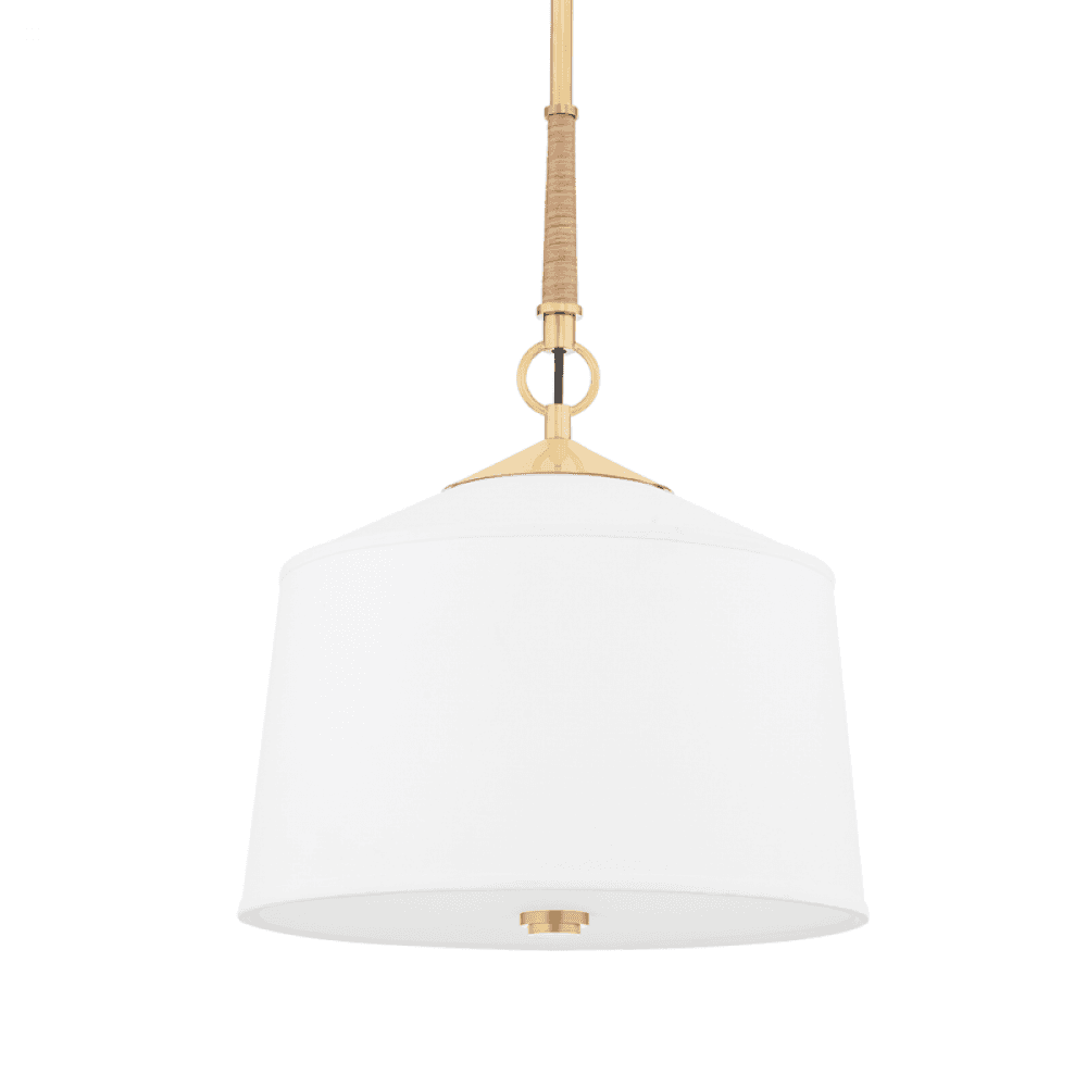 Hudson Valley White Plains Pendant Aged Brass