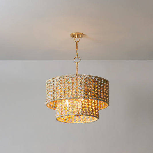 Hudson Valley Yorkhill 3-Light Pendant in Vintage Gold Leaf, alternate view 1