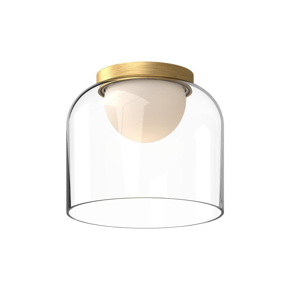 Kuzco Lighting Inc Cedar 8-in LED Flush Mount Brushed Gold/Clear