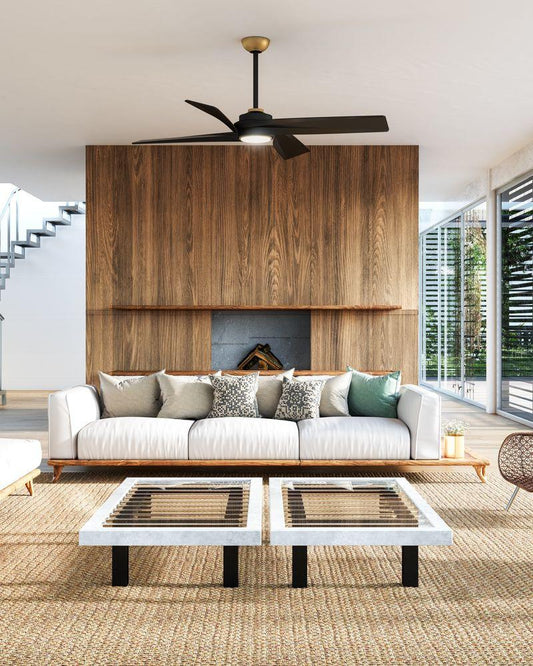 Kuzco Lighting Inc Horizon 56-in LED Ceiling Fan Brushed Nickel