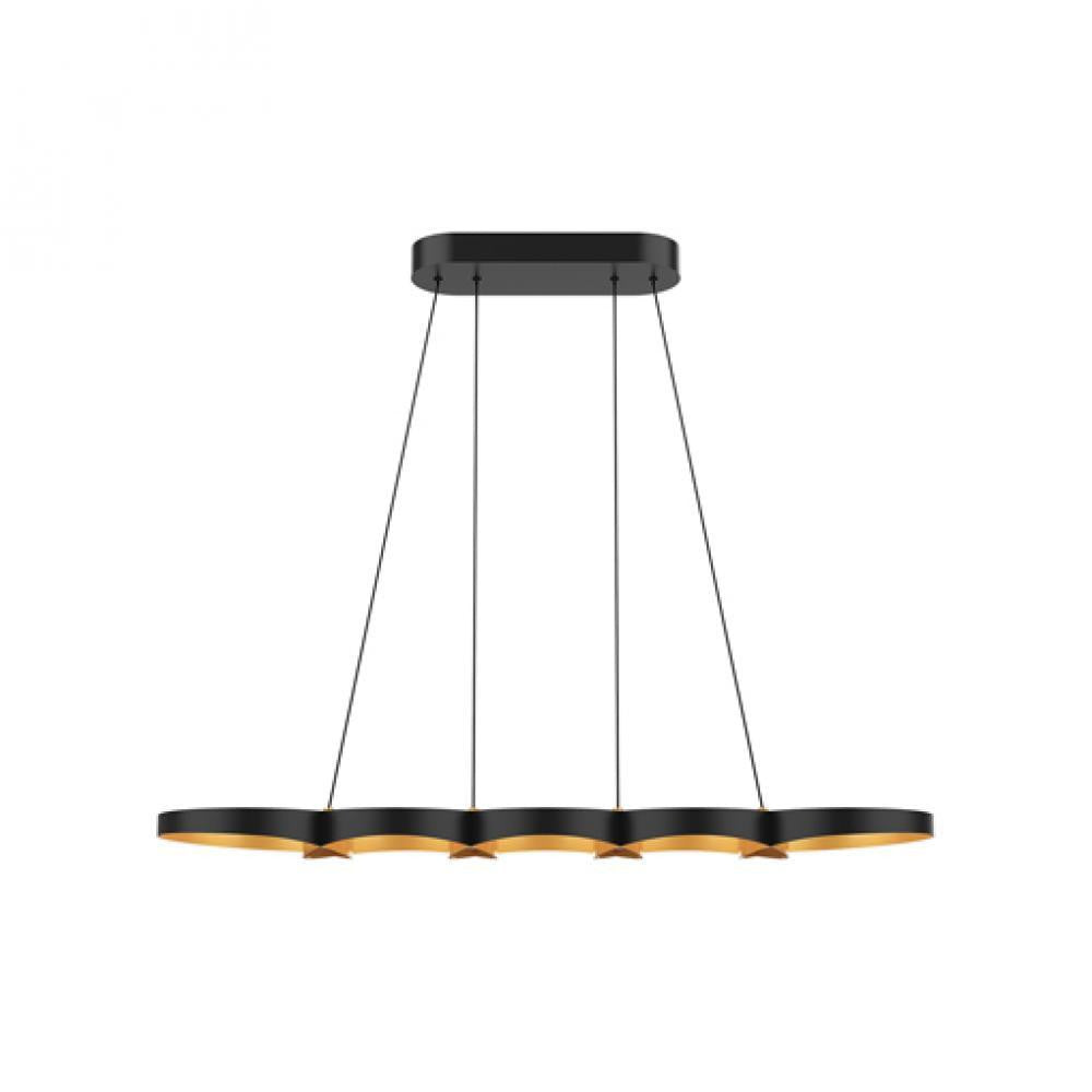 Kuzco Lighting Inc Maestro 38-in Black/Gold LED Linear Pendant